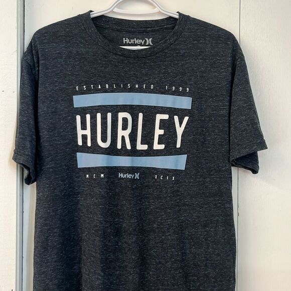 Hurley Lightweight Logo T-shirt Heathered Blue Medium - Picture 2 of 8